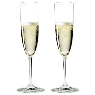 Riedel Vinum Dishwasher Safe Crystal Champagne Wine Glasses w/ Cloth (8 Pack)
