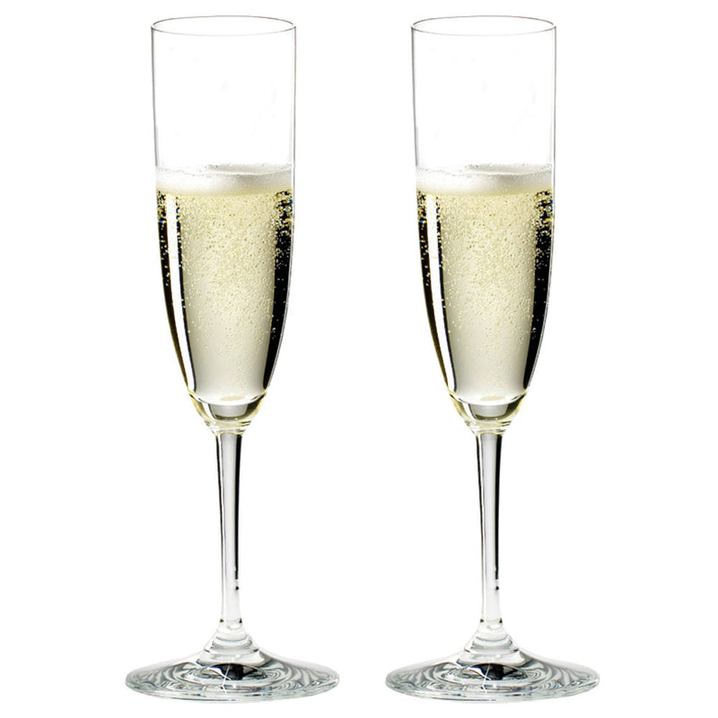 Riedel Vinum Dishwasher Safe Crystal Champagne Wine Glasses w/ Cloth (8 Pack)