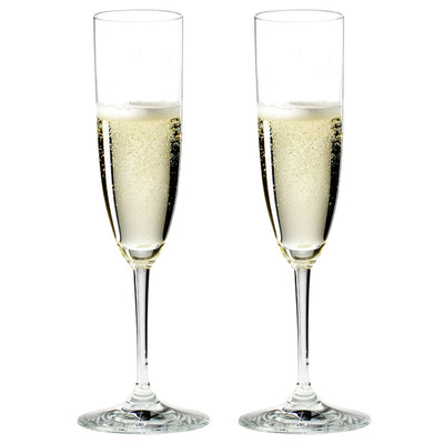 Riedel Vinum Dishwasher Safe Crystal Champagne Wine Glasses w/ Cloth (8 Pack)