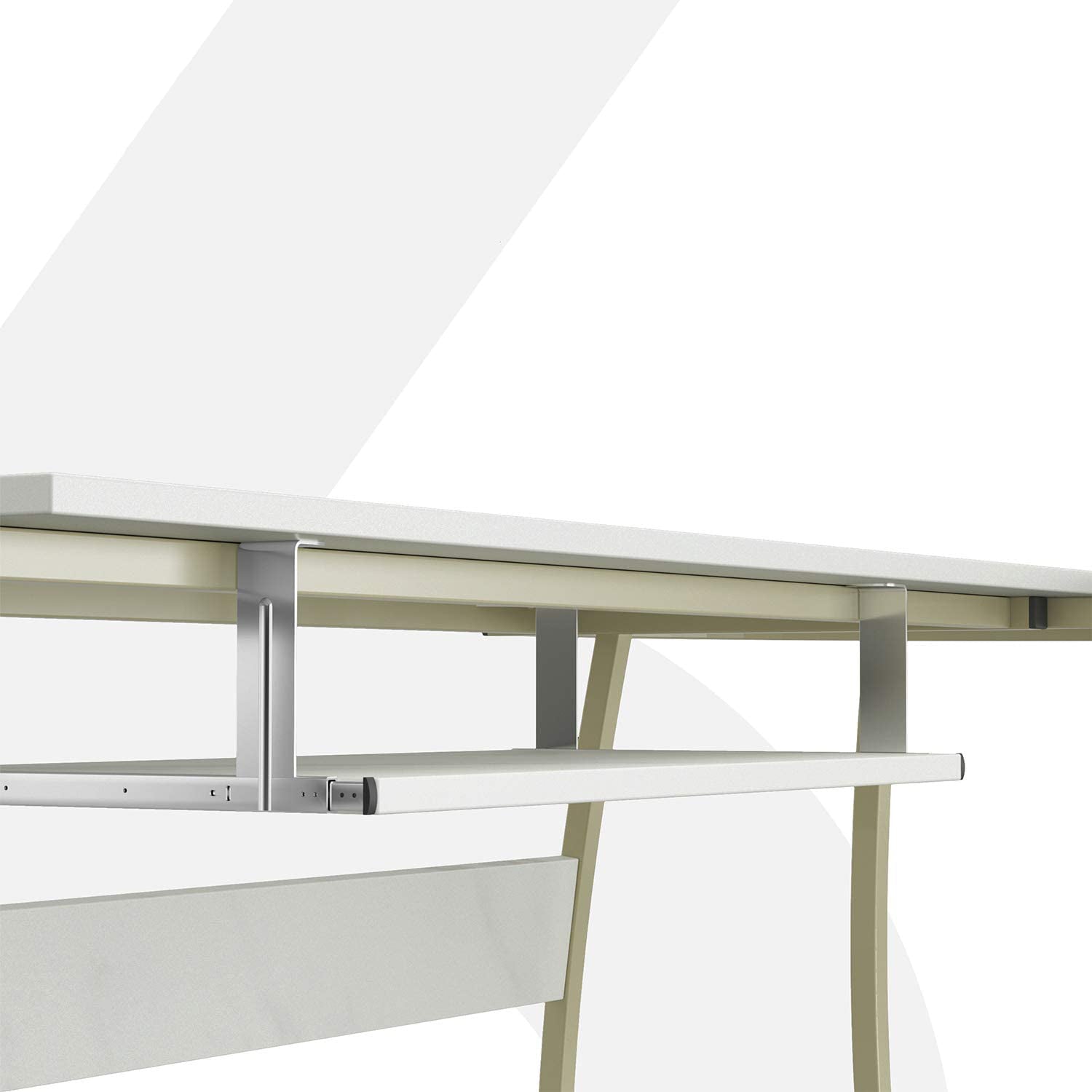 RIF6 L Shaped Modern Computer Office Desk w/ Keyboard Tray, Easy Assembly, White - VMInnovations