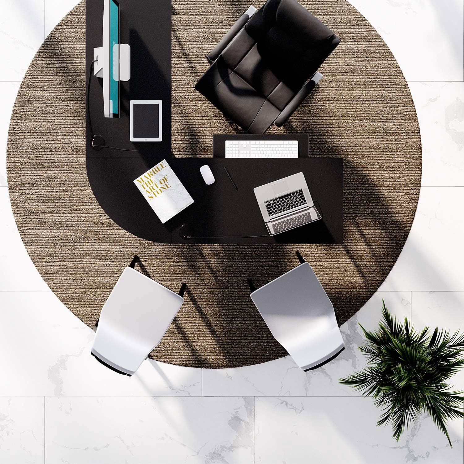 RIF6 L Shaped Modern Computer Office Desk w/ Keyboard Tray, Easy Assembly, Black - VMInnovations