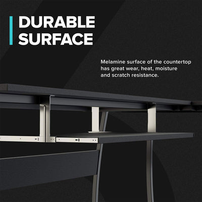 RIF6 L Shaped Computer Office Desk w/ Keyboard Tray, Easy Assembly (For Parts) - VMInnovations