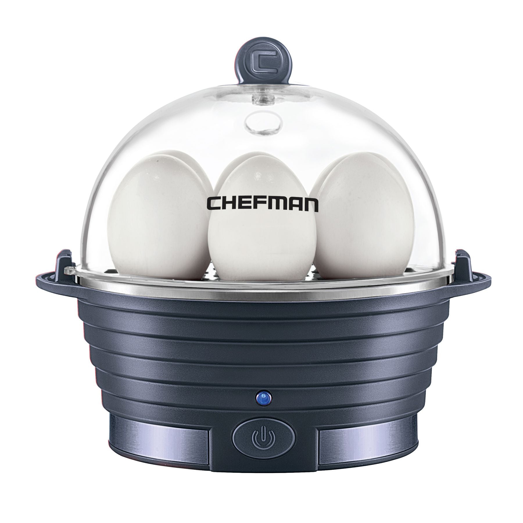 Chefman Rapid Electric Egg Cooker for 6 Eggs with Omelet Tray, Midnight Blue