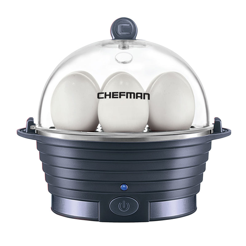 Chefman Rapid Egg Cooker for 6 Eggs with Omelet Tray, Midnight Blue (Open Box)
