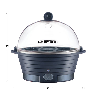 Chefman Rapid Electric Egg Cooker for 6 Eggs with Omelet Tray, Midnight Blue