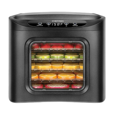 Chefman 6 Tray Digital Touch Display BPA Free Food Dehydrator, Black (Used)