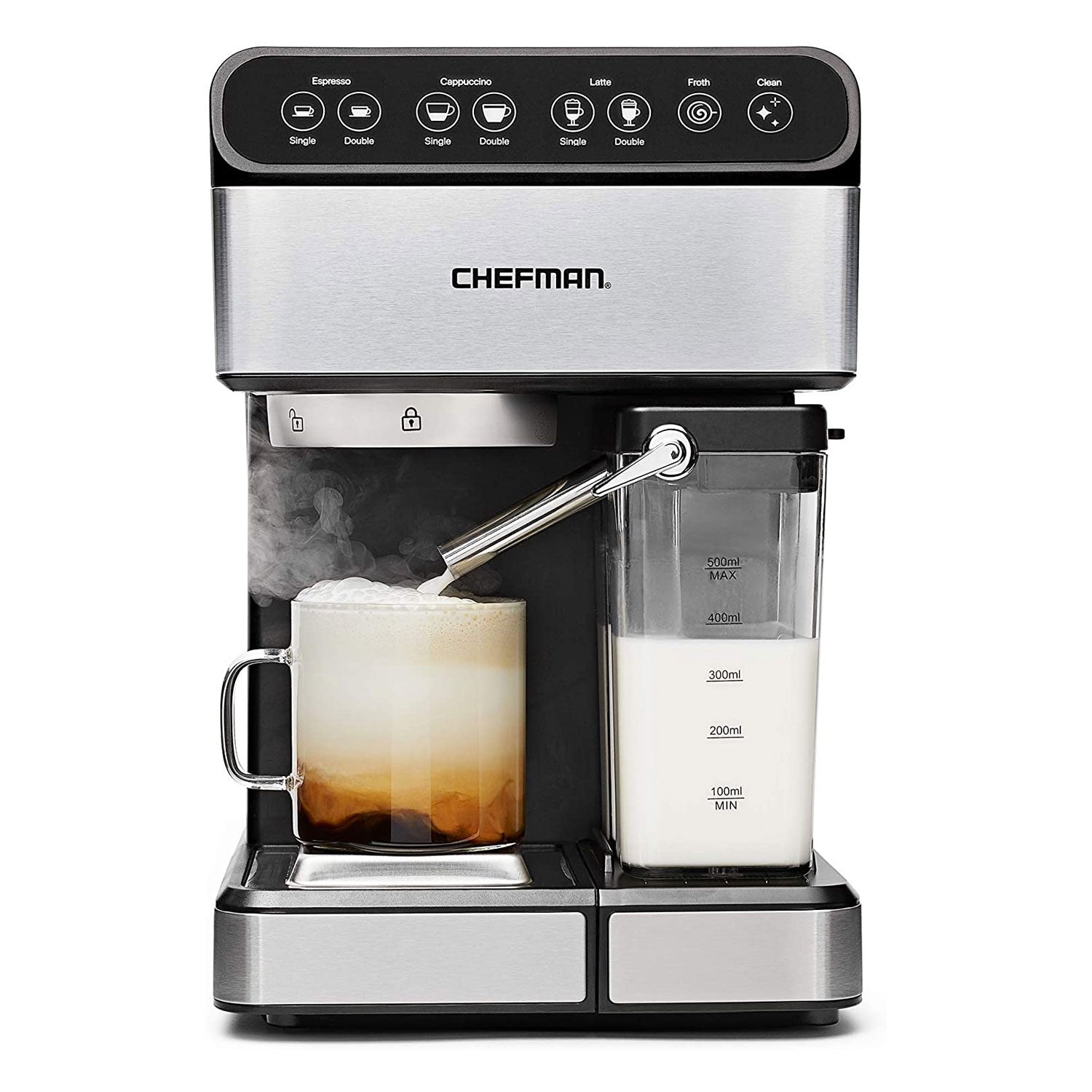 Chefman 6 in 1 Espresso Maker Coffee Machine w/ Frother & 15 Bar Pump (Open Box)