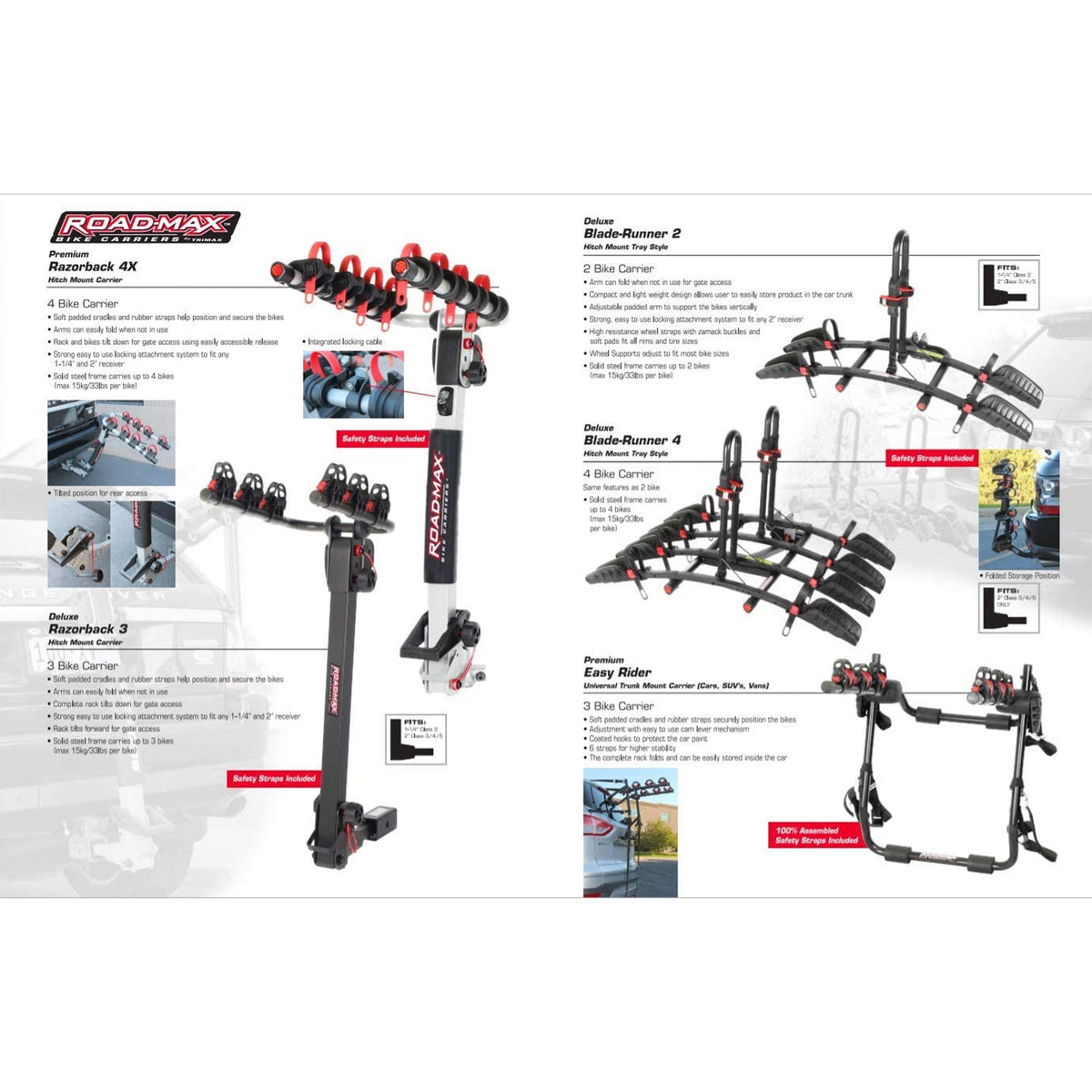 Trimax Road Max Blade Runner 4 Bike Carrier Mount for 2 Inch Hitch (For Parts)