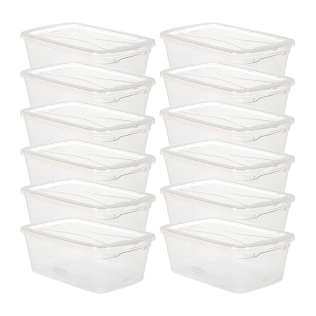 Rubbermaid Cleverstore (6) 30 Qt & (12) 6 Qt Plastic Storage Tote Container