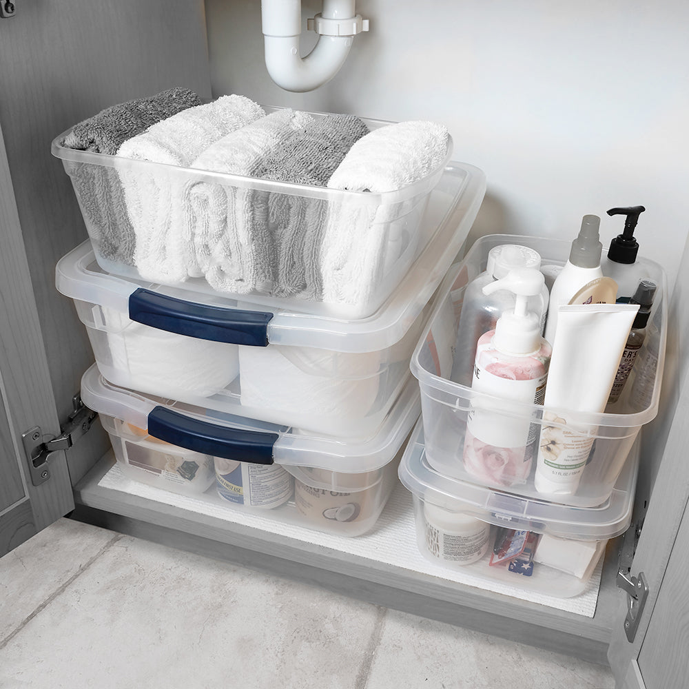 Rubbermaid Cleverstore Bundle with 4 Each 41 Qt & 95 Qt Latching Storage Bins