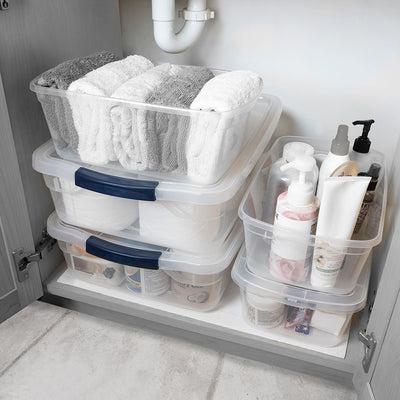 Rubbermaid Cleverstore Bundle with 4 Each 41 Qt & 95 Qt Latching Storage Bins