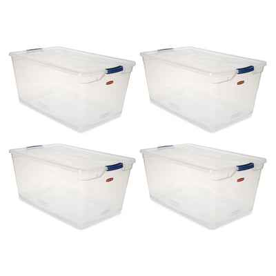 Rubbermaid Cleverstore Bundle with 4 Each 41 Qt & 95 Qt Latching Storage Bins
