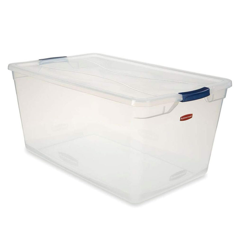 Rubbermaid Cleverstore 95 Quart Plastic Storage Container & Lid, Clear (8 Pack)
