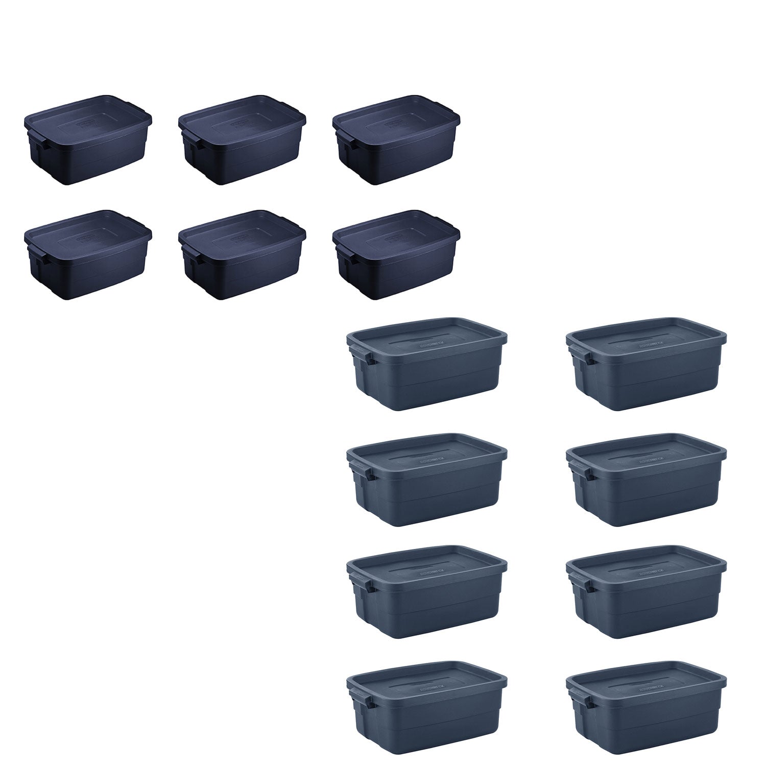 Rubbermaid Stackable Plastic Storage Container, Dark Indigo Metallic (14 Pack)