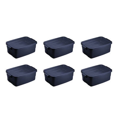 Rubbermaid Stackable Plastic Storage Container, Dark Indigo Metallic (14 Pack)