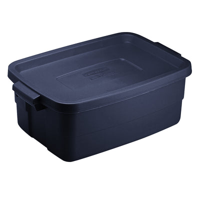 Rubbermaid Stackable Plastic Storage Container, Dark Indigo Metallic (14 Pack)