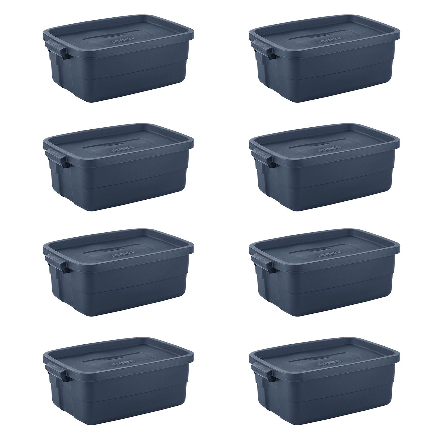 Rubbermaid 10 Gallon Stackable Storage Container, Dark Indigo Metallic (8 Pack)
