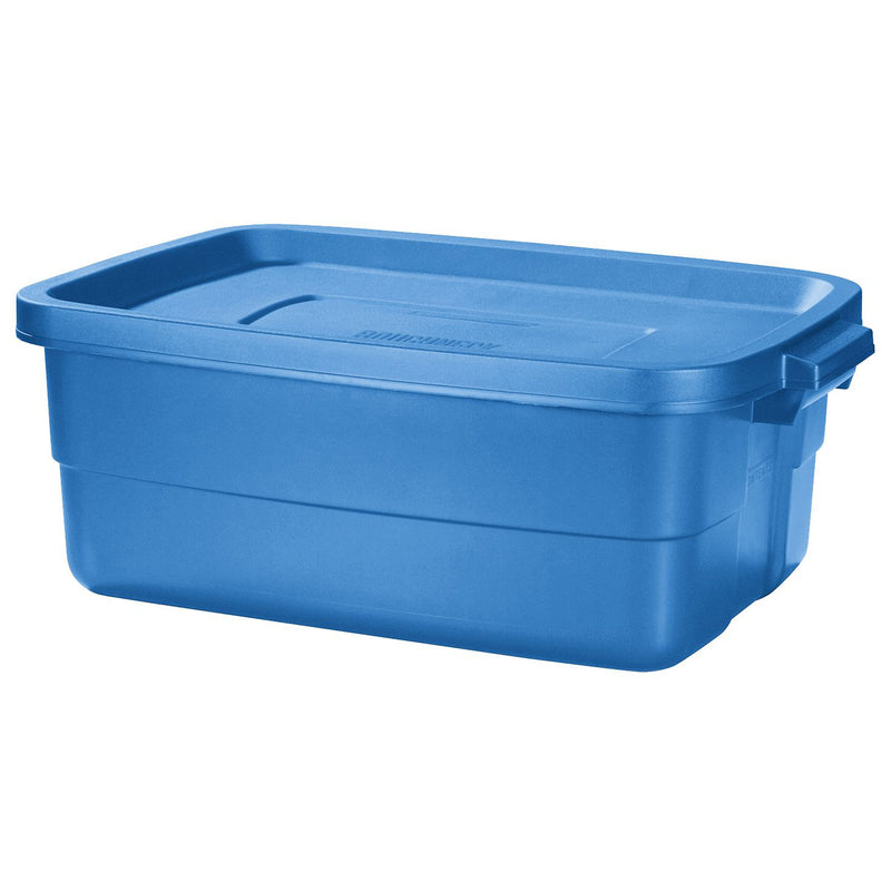 Rubbermaid Roughneck Tote 10 Gallon Storage Container, Heritage Blue (6 Pack)