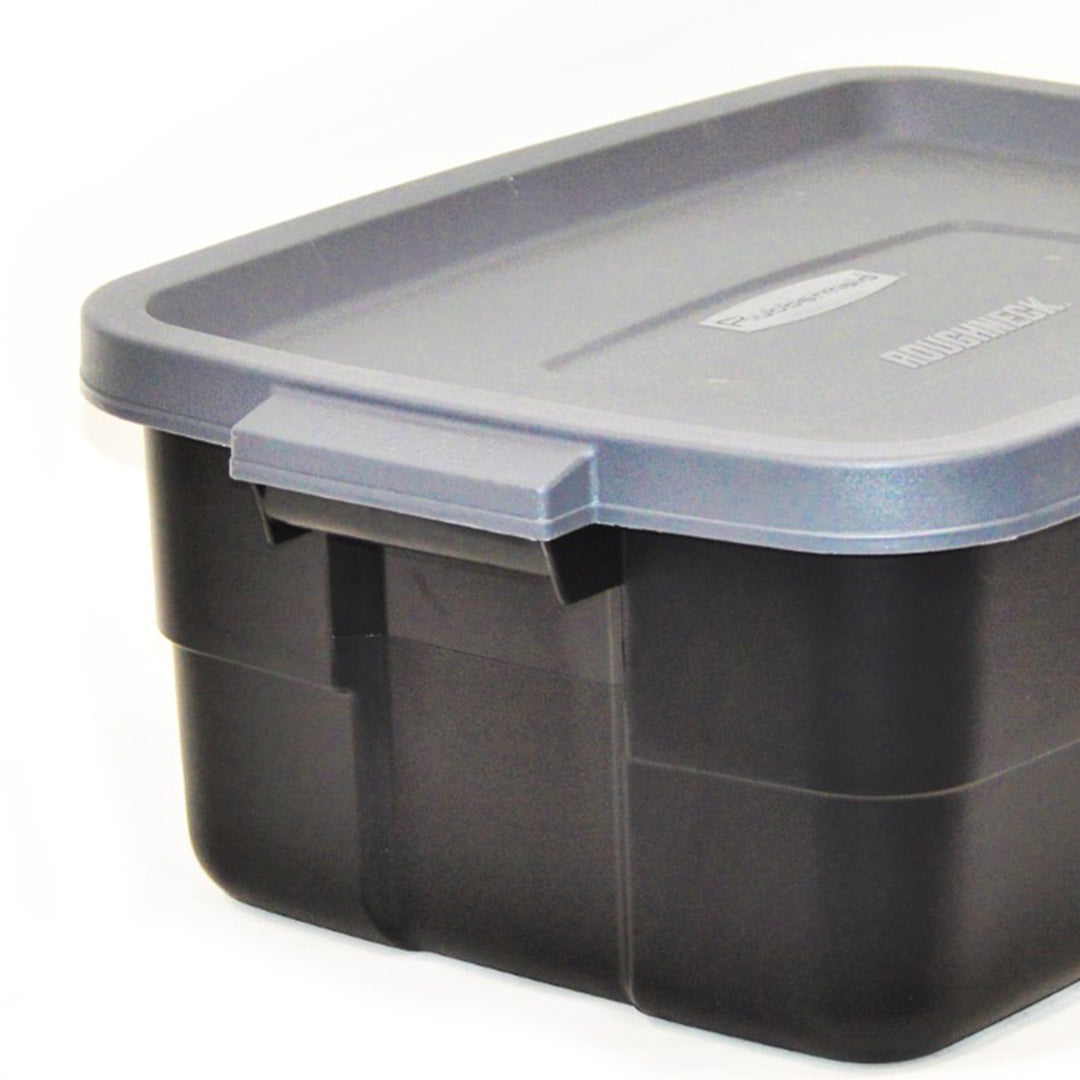 Rubbermaid Roughneck 10 Gallon Storage Container, Black/Cool Gray (6 Pack)(Used)