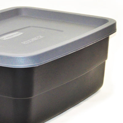 Rubbermaid Roughneck 10 Gallon Storage Container, Black/Cool Gray (6 Pack)(Used)
