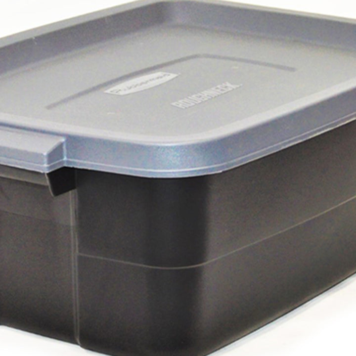 Rubbermaid Roughneck 10 Gallon Storage Container, Black/Cool Gray (6 Pack)(Used)