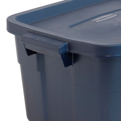 Rubbermaid Roughneck 14 Gal Storage Box Tote, Dark Indigo Metallic(6 Pack)(Used) - VMInnovations