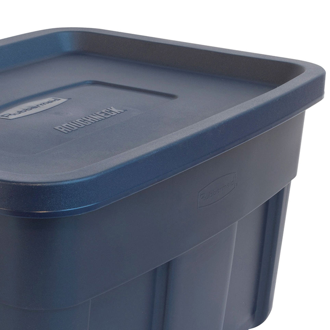 Rubbermaid Roughneck 14 Gallon Storage Box Tote, Dark Indigo Metallic (6 Pack)