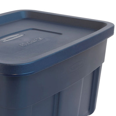 Rubbermaid Roughneck 14 Gal Storage Box Tote, Dark Indigo Metallic(6 Pack)(Used)