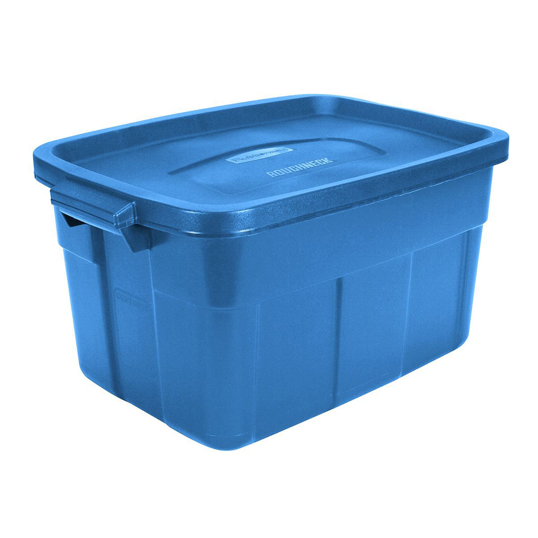 Rubbermaid Roughneck Tote 14 Gallon Container, Heritage Blue (6 Pack) (Open Box)