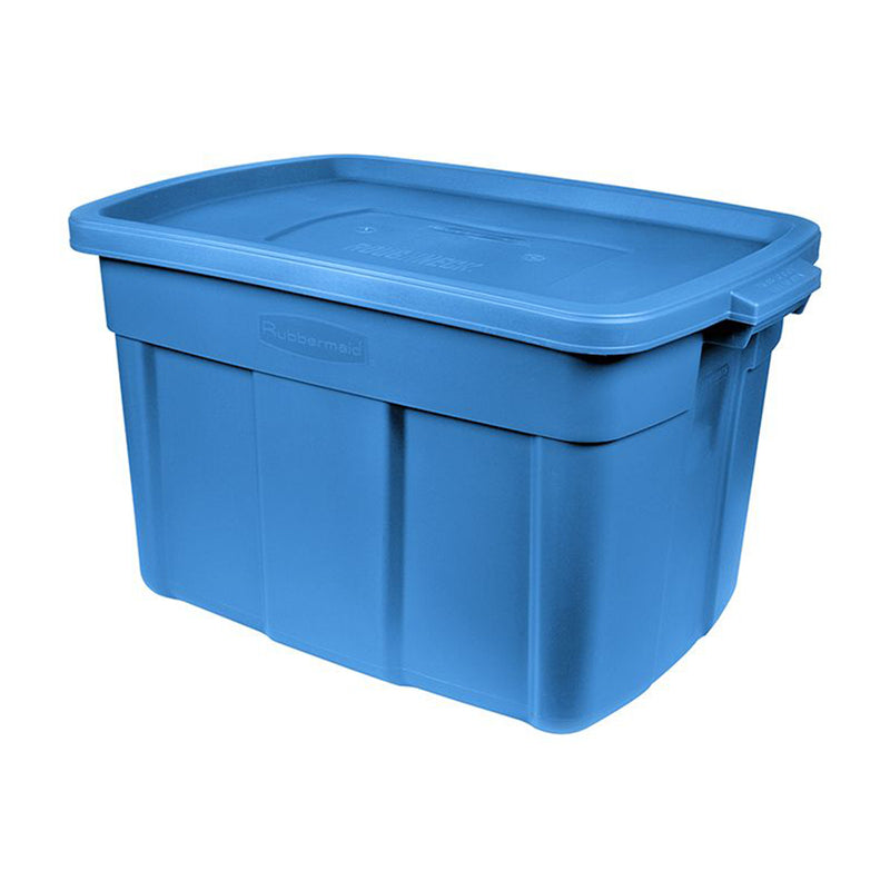 Roughneck 25 Gal Stackable Storage Container, Heritage Blue (4 Pack) (Open Box)