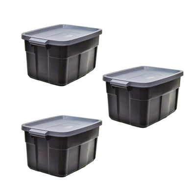 Rubbermaid Roughneck 31 Gal Storage Container, Black/Cool Gray (3 Pack) (Used) - VMInnovations
