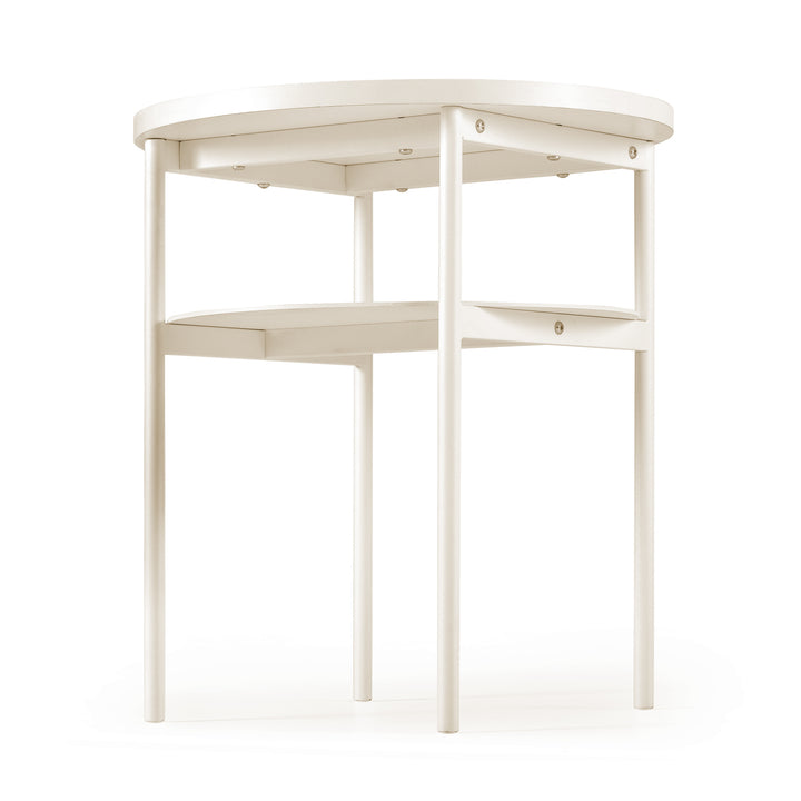 Mellow AIDA Round Multipurpose End and Side Table Set with Storage Shelf, Beige