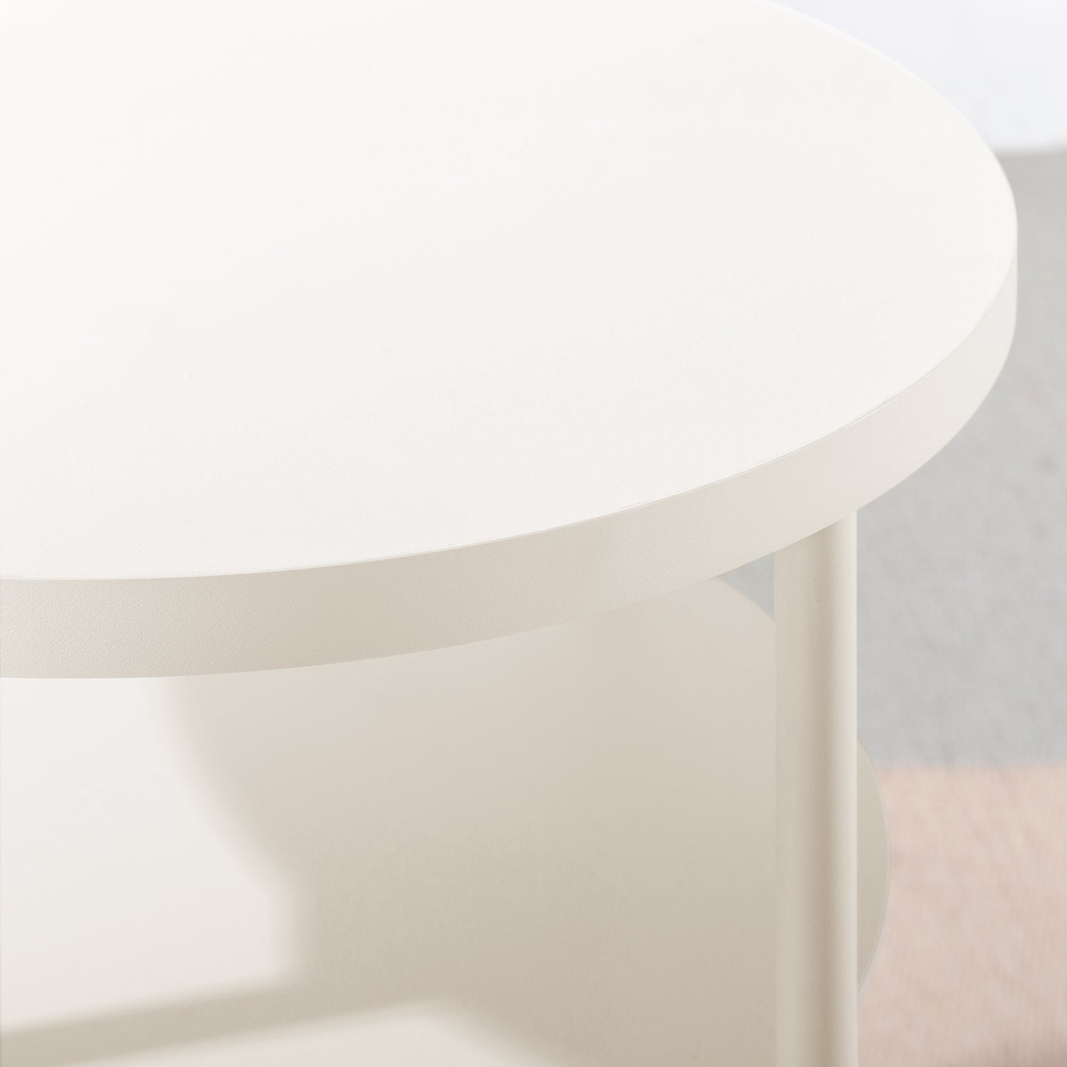 Mellow AIDA Round Multipurpose End and Side Table with Storage Shelf (Open Box)