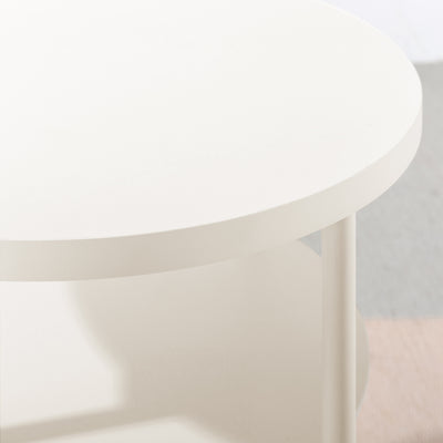 Mellow AIDA Round Multipurpose End and Side Table with Storage Shelf (Open Box)