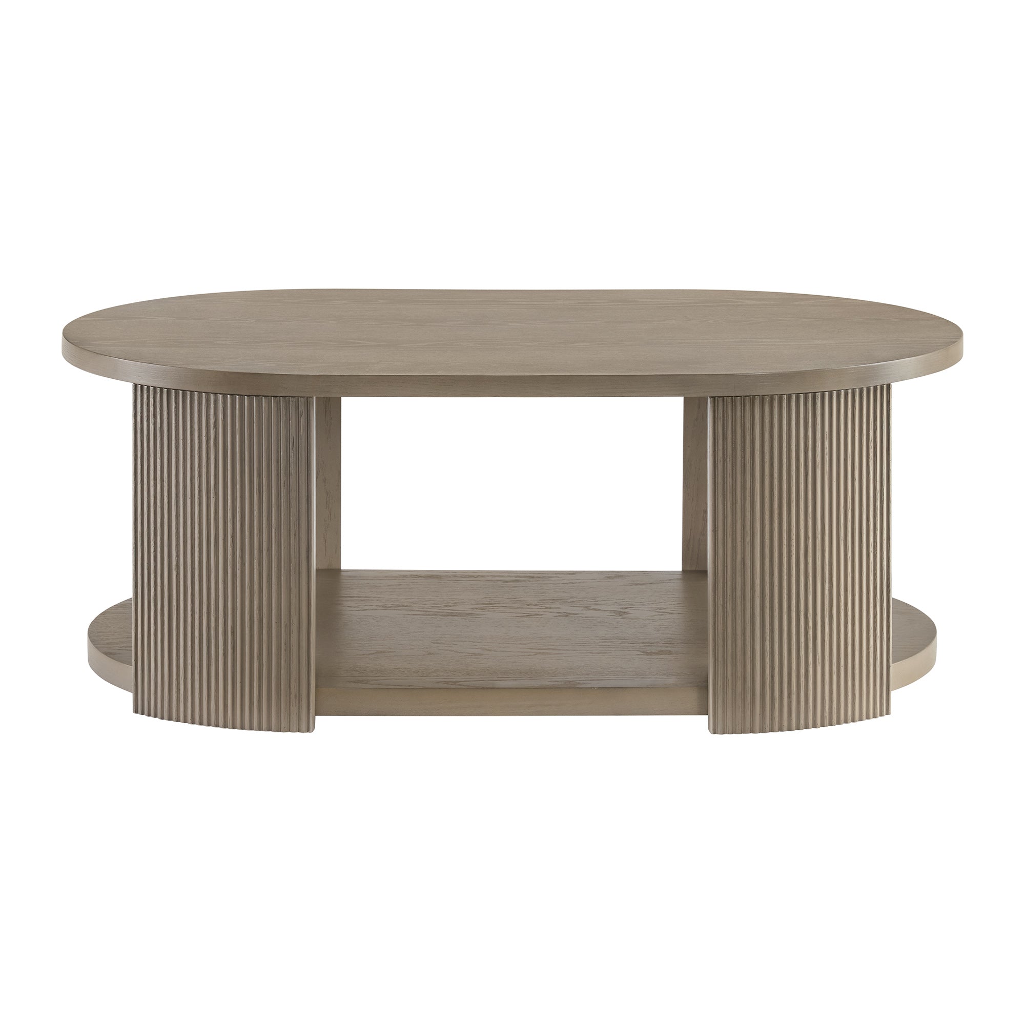 ROME + OAK Euclid Coffee Table, Rustic Wood Living Room Centerpiece, Beige - VMInnovations