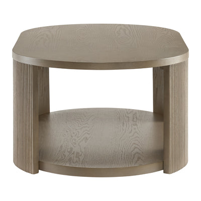 ROME + OAK Euclid Coffee Table, Rustic Wood Living Room Centerpiece, Beige - VMInnovations