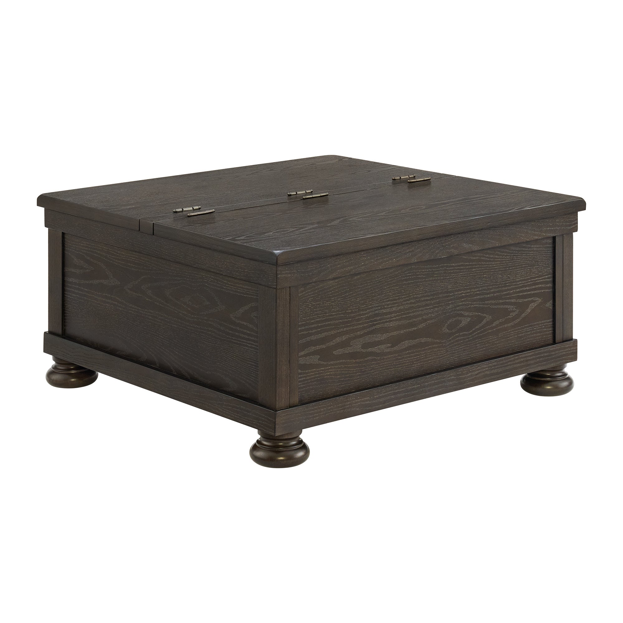 ROME + OAK Stratford Storage Cocktail Table with Manual Lift Top, Walnut Oak - VMInnovations
