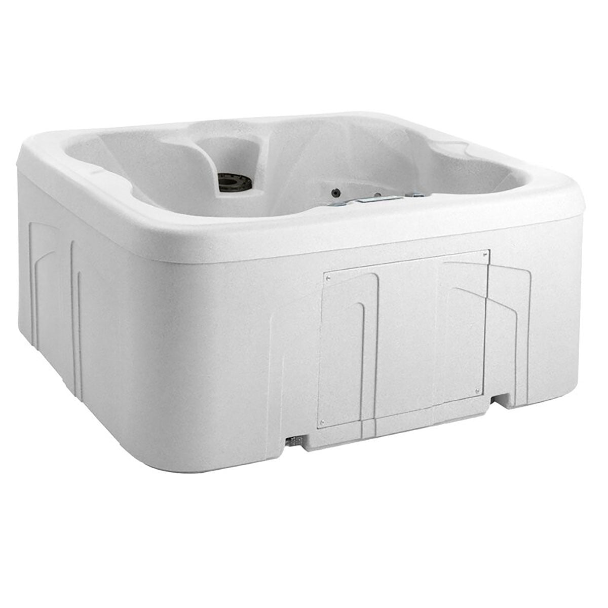 Life Smart 4 Person Plug & Play Hot Tub Spa with 13 Jets & Cover, Sea Salt(Used) - VMInnovations