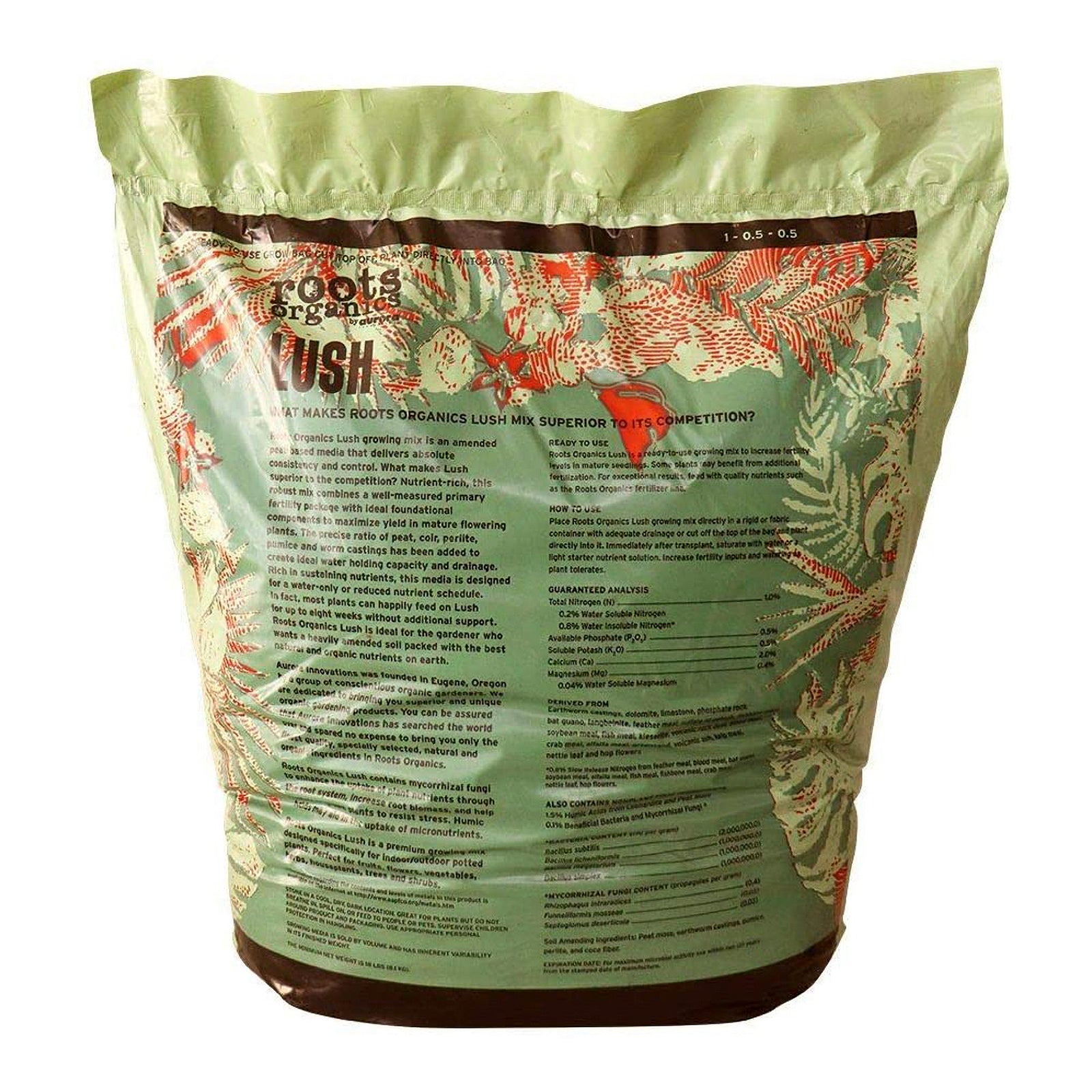 Roots Organics ROL15 Lush Organic Garden Peat Based Potting Soil Mix, 1.5 CuFt - VMInnovations