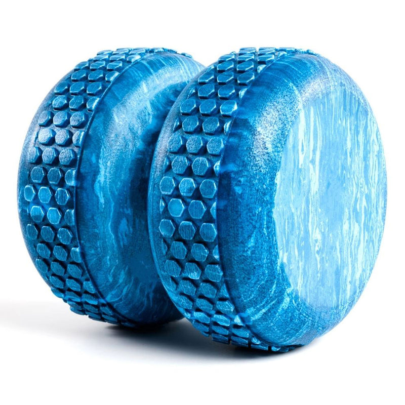 Power Systems Textured 6 Inch Myo-Roller Massage Therapy Aid, Blue Marble (Used)