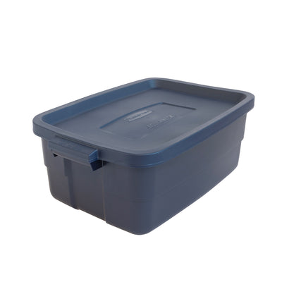 Rubbermaid 10 Gallon Stackable Storage Container, Dark Indigo Metallic (16 Pack)