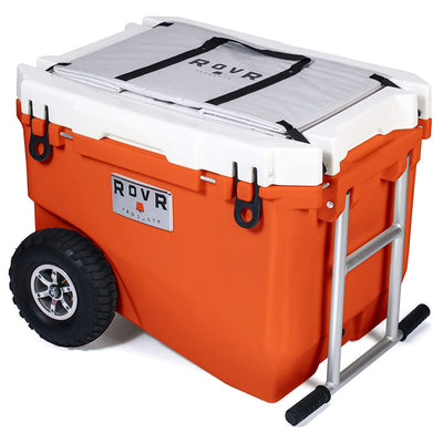 RovR RollR Rolling Outside Insulated Cooler with Wheels, 60 Qt, Desert(Open Box)