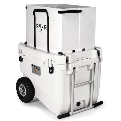RovR RollR Rolling Outside Insulated Cooler with Wheels, 60 Qt, Powder (Damaged)