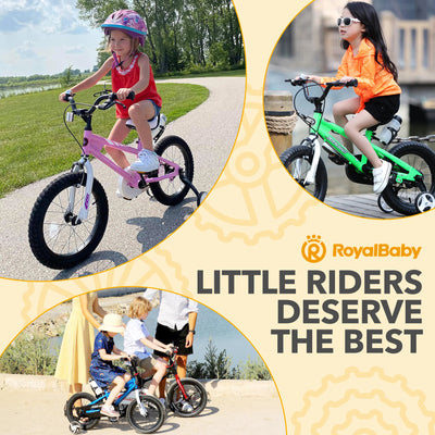 RoyalBaby Freestyle Outdoor Kid's Bicycle with Training Wheels, 16 In (Open Box) - VMInnovations