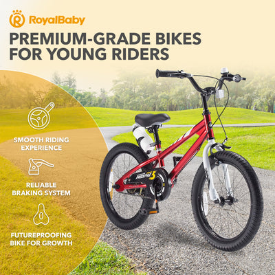 RoyalBaby Outdoor Kid's Sporty Bicycle with Kickstand, 18 Inch, Red (Open Box) - VMInnovations