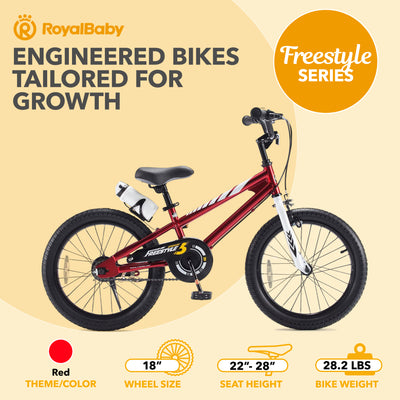 RoyalBaby Outdoor Kid's Sporty Bicycle with Kickstand, 18 Inch, Red (Open Box) - VMInnovations