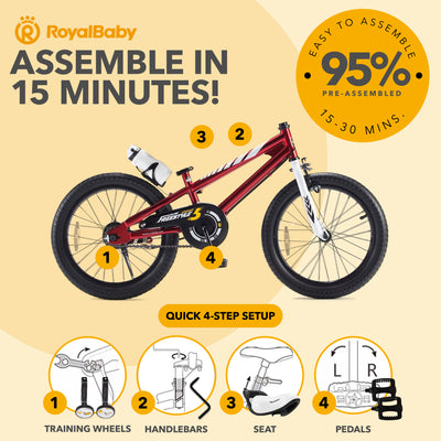 RoyalBaby Outdoor Kid's Sporty Bicycle with Kickstand, 18 Inch, Red (Open Box) - VMInnovations