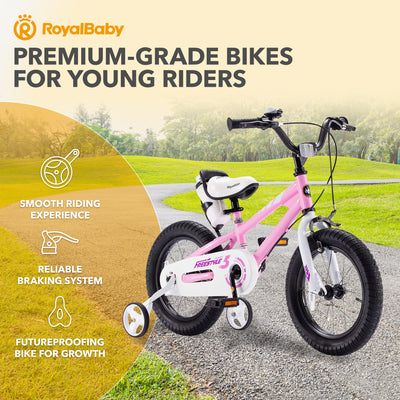 RoyalBaby Freestyle Outdoor Kid's Sporty Bicycle with Kickstand, 18 Inch, Pink