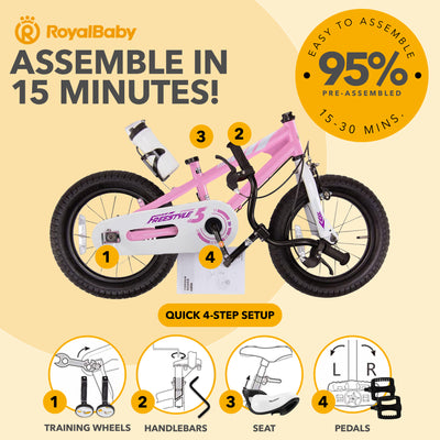RoyalBaby Freestyle Outdoor Kid's Sporty Bicycle with Kickstand, 18 Inch, Pink