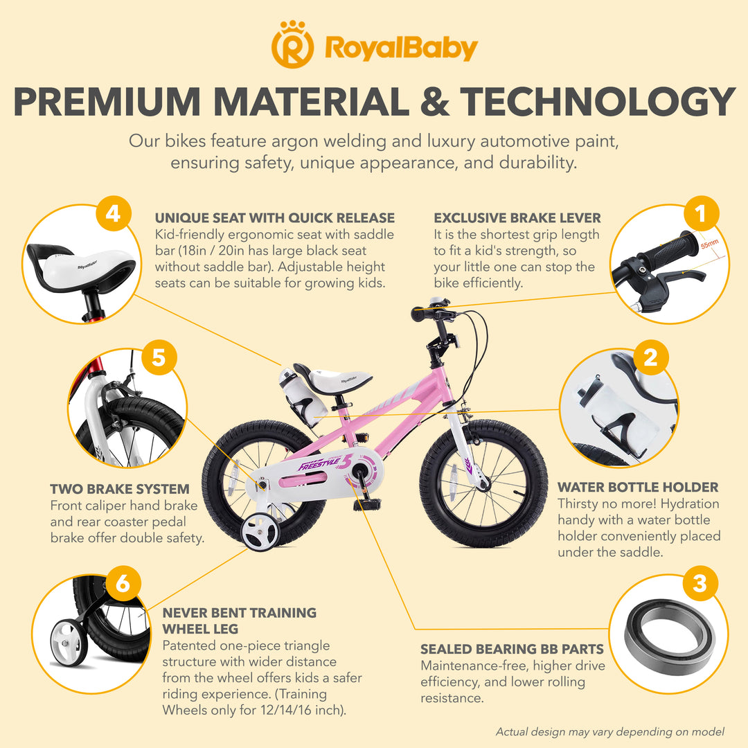RoyalBaby Freestyle Outdoor Kid's Sporty Bicycle with Kickstand, 18" (For Parts)